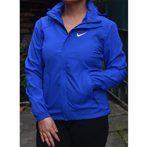 Women's  Nike Royal Blue Hooded Wind Resistant/Water Repellent Windbreaker Jacket